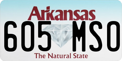 AR license plate 605MSO