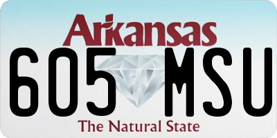 AR license plate 605MSU