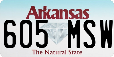 AR license plate 605MSW