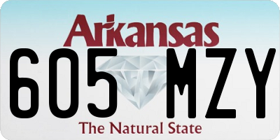 AR license plate 605MZY