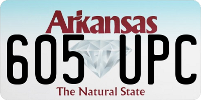AR license plate 605UPC