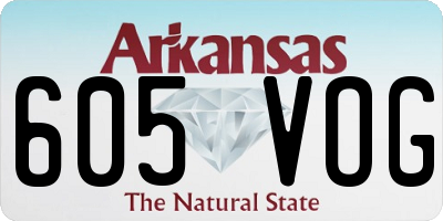 AR license plate 605VOG