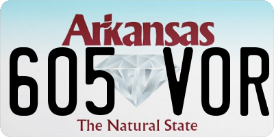 AR license plate 605VOR