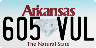 AR license plate 605VUL