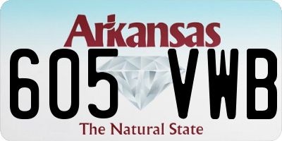 AR license plate 605VWB