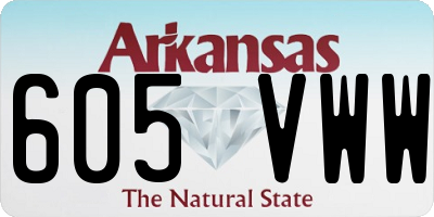 AR license plate 605VWW
