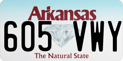 AR license plate 605VWY