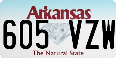 AR license plate 605VZW