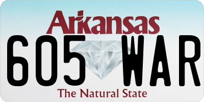 AR license plate 605WAR
