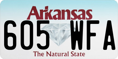 AR license plate 605WFA