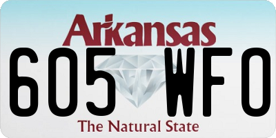 AR license plate 605WFO