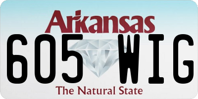 AR license plate 605WIG