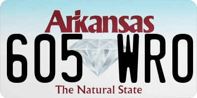 AR license plate 605WRO