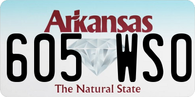 AR license plate 605WSO