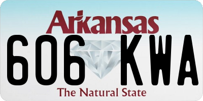 AR license plate 606KWA