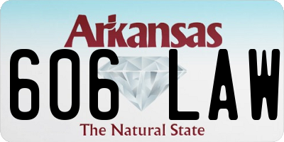 AR license plate 606LAW