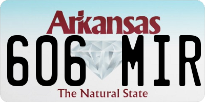 AR license plate 606MIR