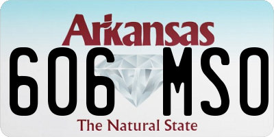 AR license plate 606MSO