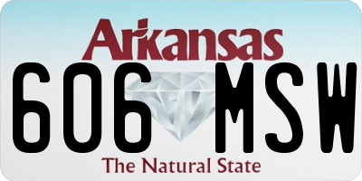 AR license plate 606MSW