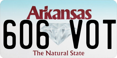 AR license plate 606VOT