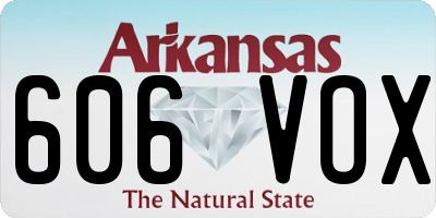 AR license plate 606VOX