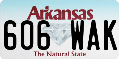 AR license plate 606WAK