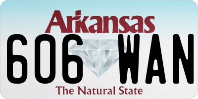 AR license plate 606WAN