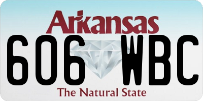 AR license plate 606WBC