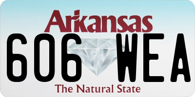 AR license plate 606WEA