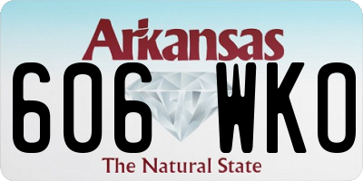 AR license plate 606WKO