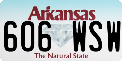 AR license plate 606WSW
