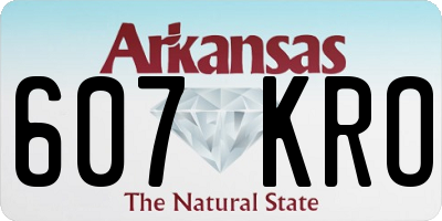 AR license plate 607KRO
