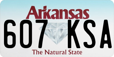 AR license plate 607KSA