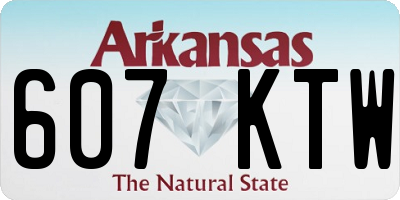 AR license plate 607KTW