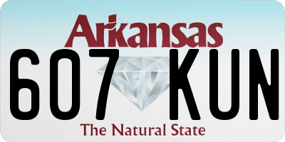 AR license plate 607KUN