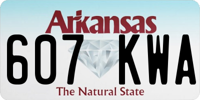 AR license plate 607KWA