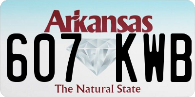 AR license plate 607KWB