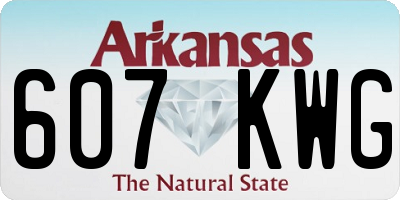 AR license plate 607KWG
