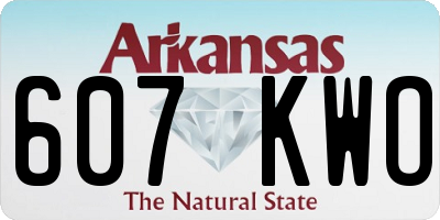AR license plate 607KWO