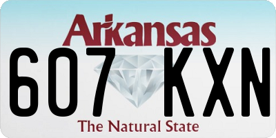 AR license plate 607KXN
