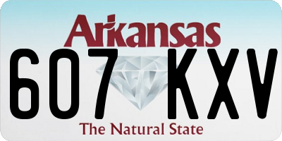 AR license plate 607KXV