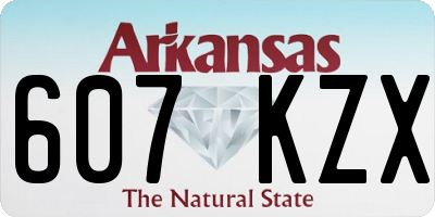 AR license plate 607KZX