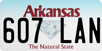 AR license plate 607LAN