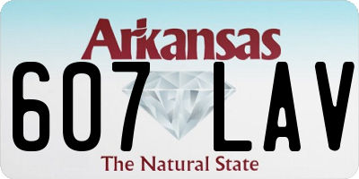 AR license plate 607LAV