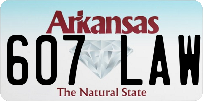 AR license plate 607LAW
