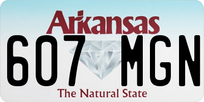 AR license plate 607MGN