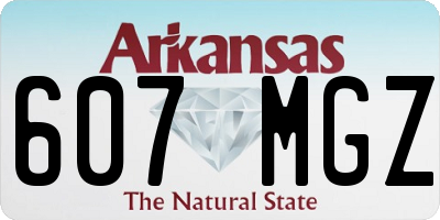AR license plate 607MGZ