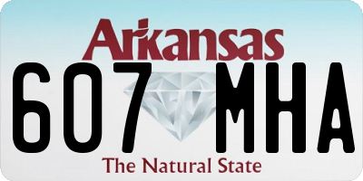 AR license plate 607MHA