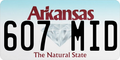 AR license plate 607MID