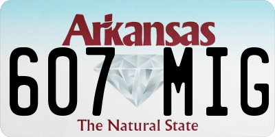 AR license plate 607MIG